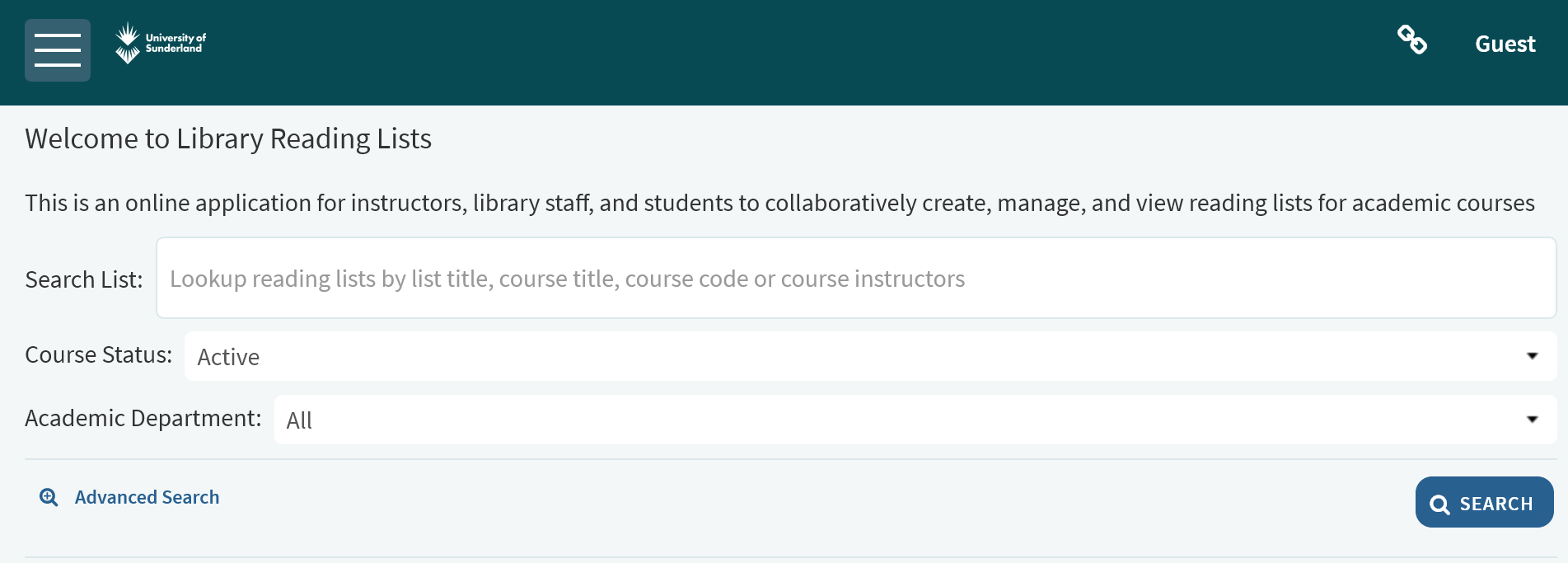 Screenshot of My Module Resources front page